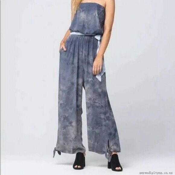 Free People Just Float Tie Dye Strapless Jumpsuit - Picture 5 of 9